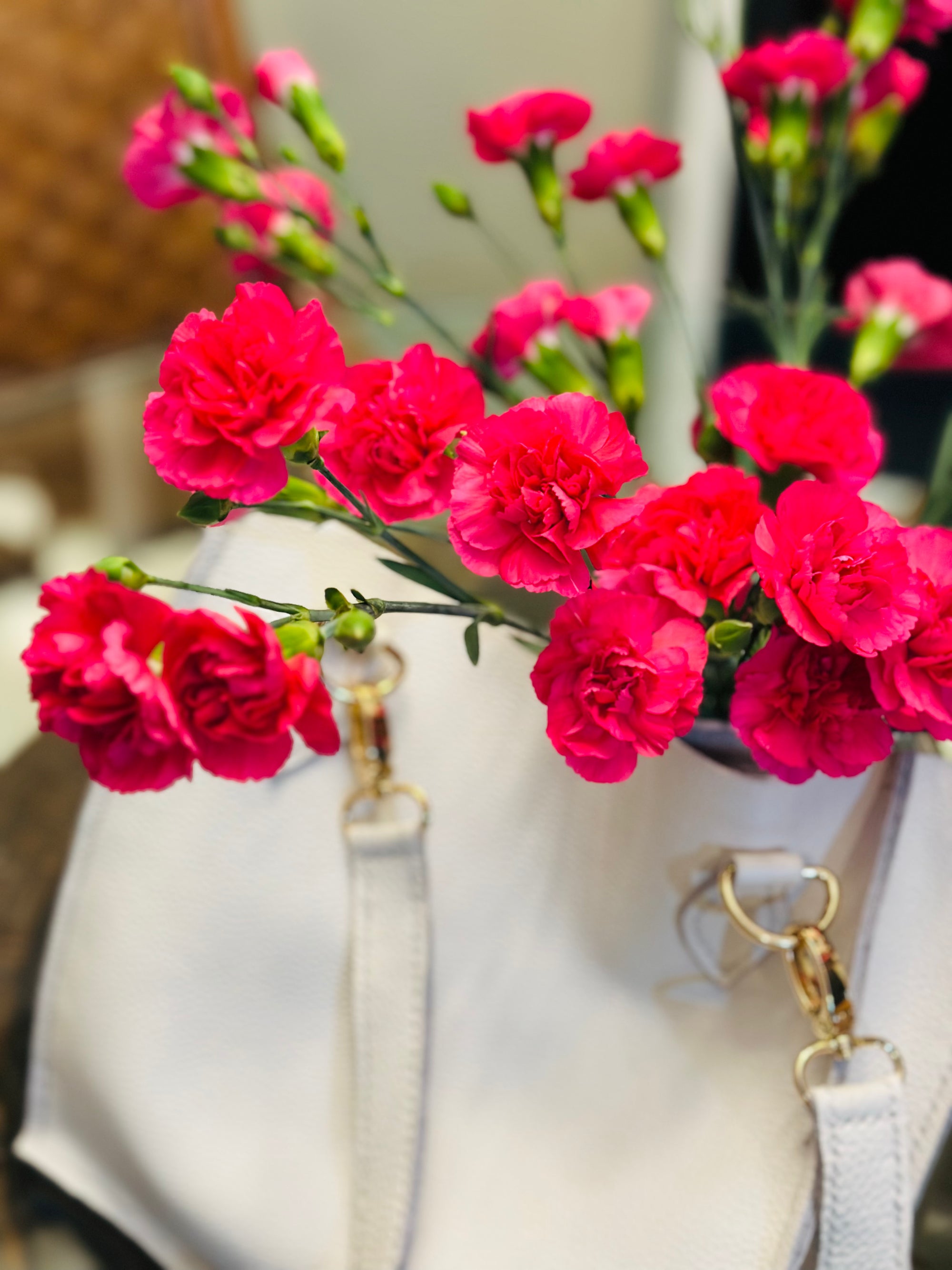 Handcrafted White Leather Tote Bag – Made to Order