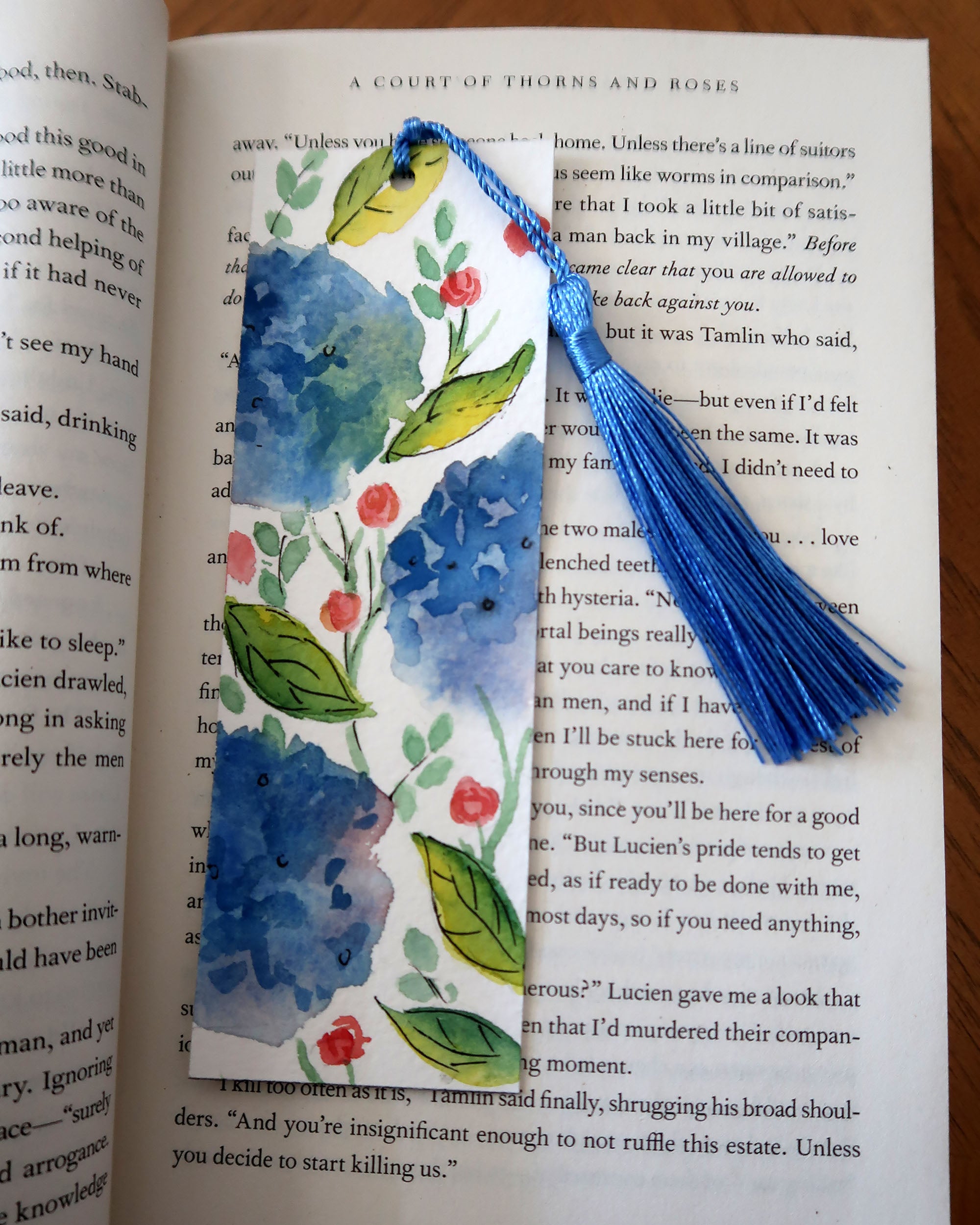 Hand painted floral bookmark