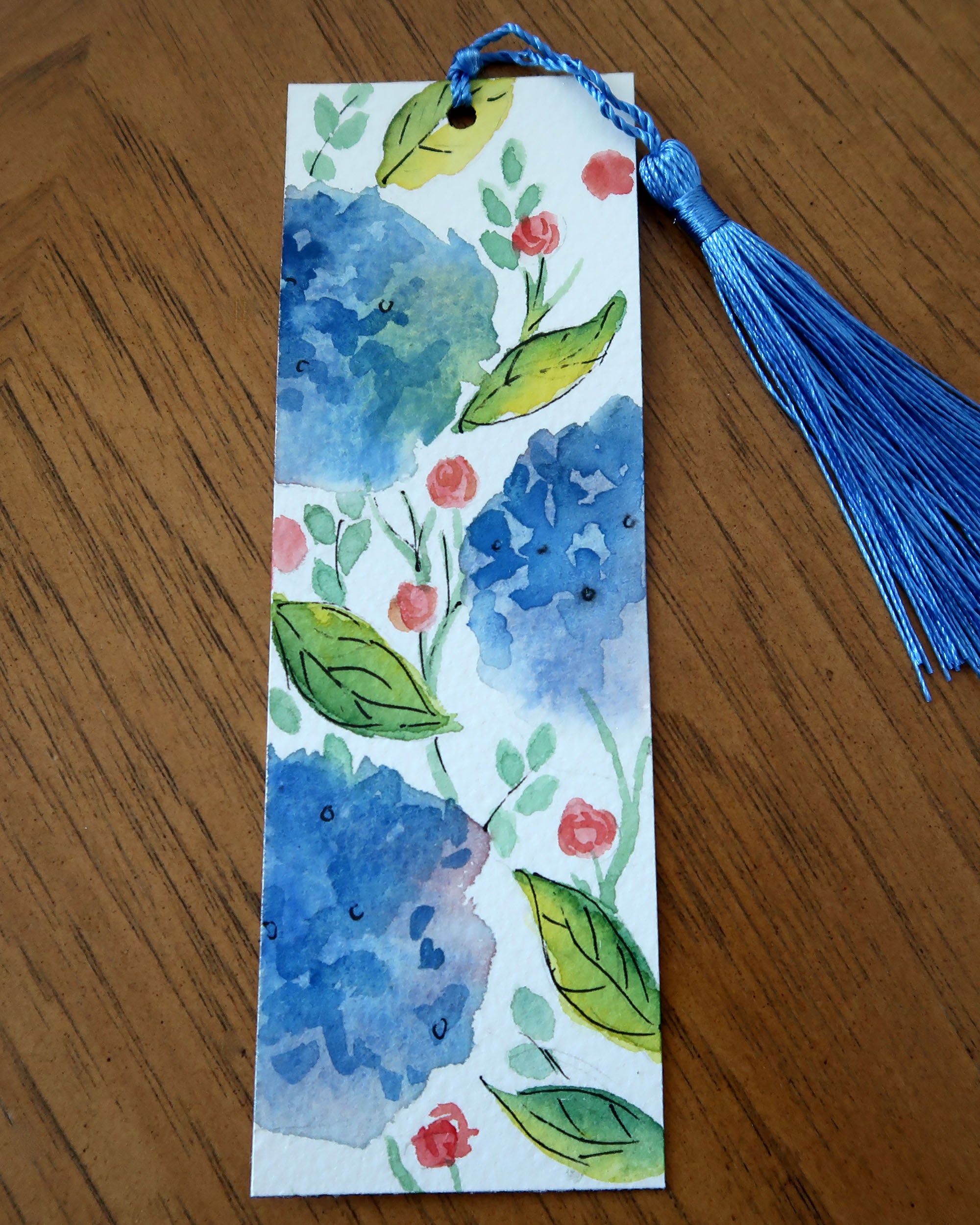Hand painted floral bookmark